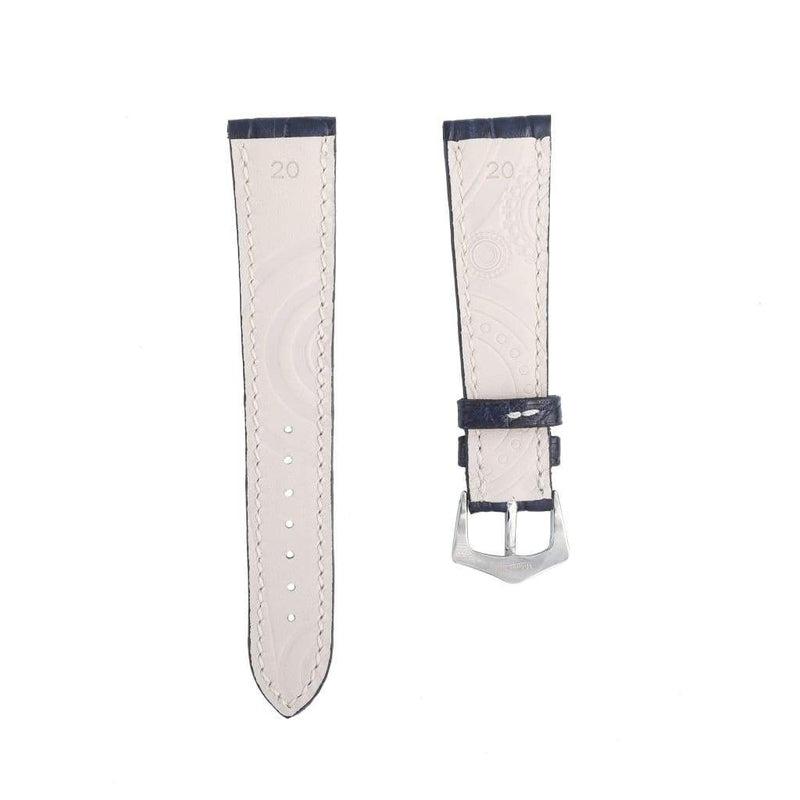 Hand-Sewn Matt Blue Caiman Watch Strap - Alligator Strap- Milano Straps