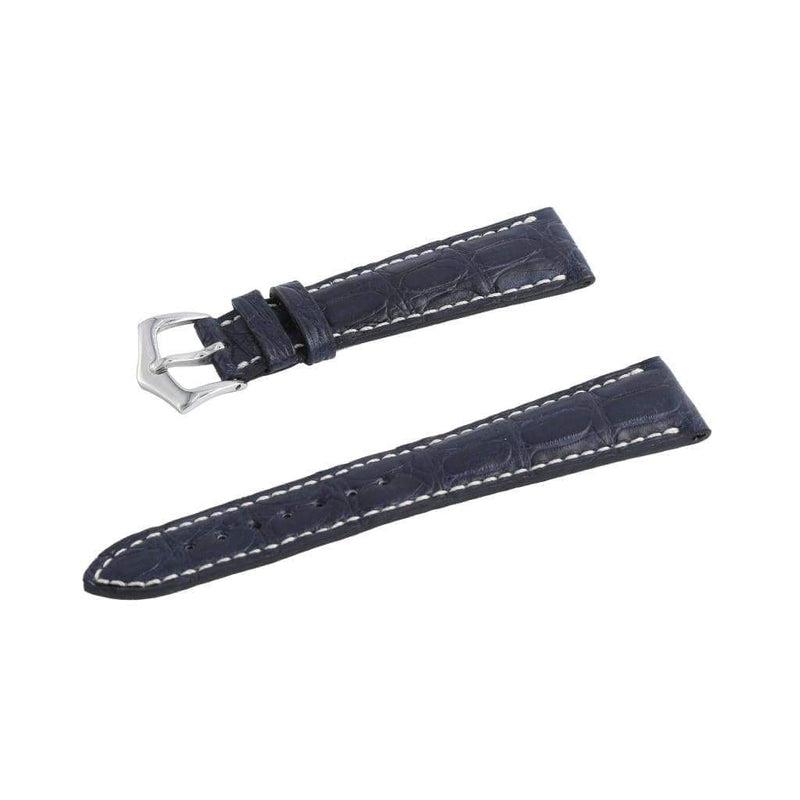 Hand-Sewn Matt Blue Caiman Watch Strap - Alligator Strap- Milano Straps