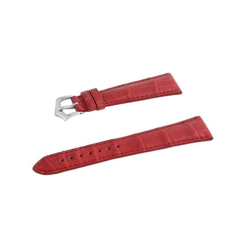 Hand-Sewn Matt Red Caiman Watch Strap - Alligator Strap- Milano Straps