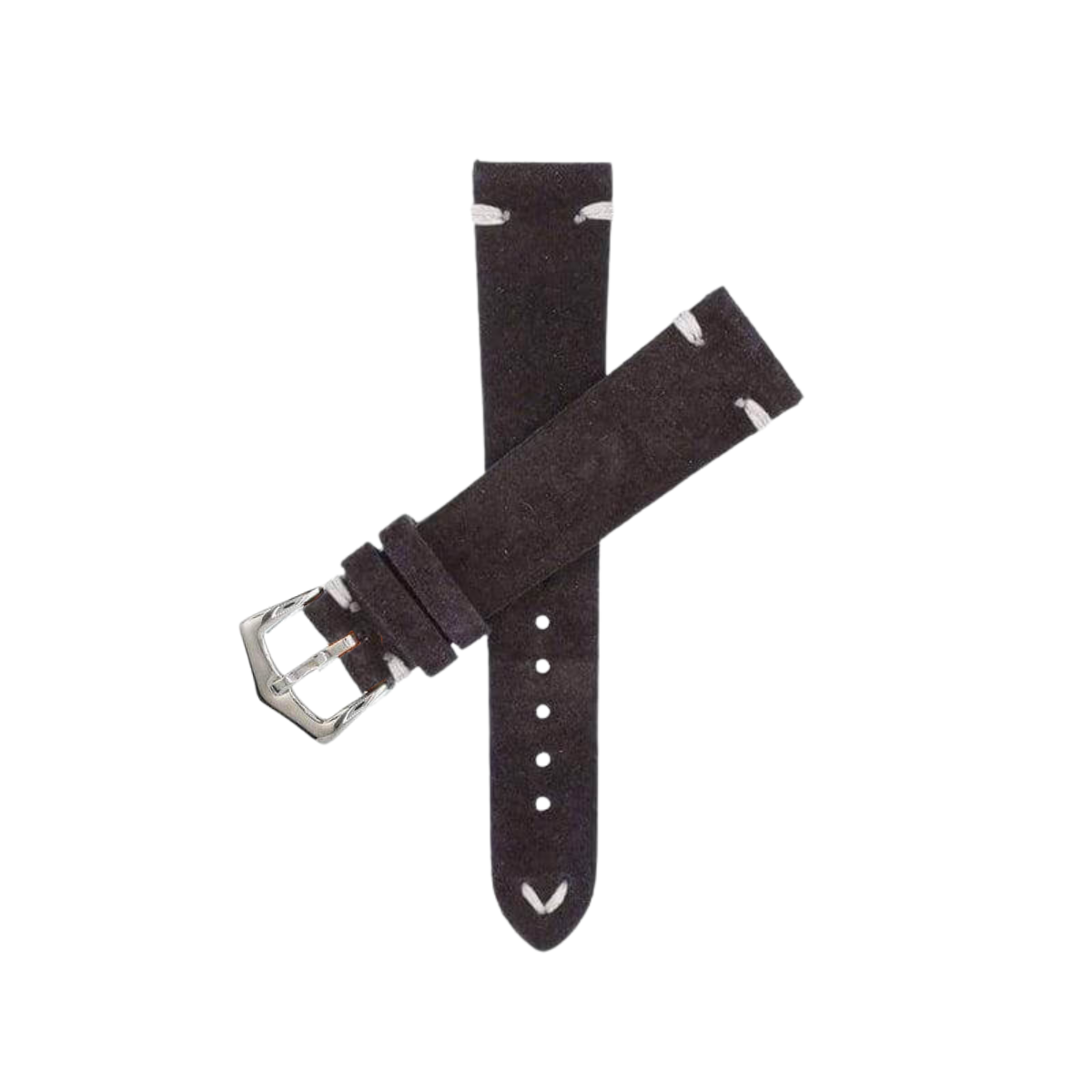 Uhrenarmband aus dunkelbraunem Wildleder im Vintage-Stil