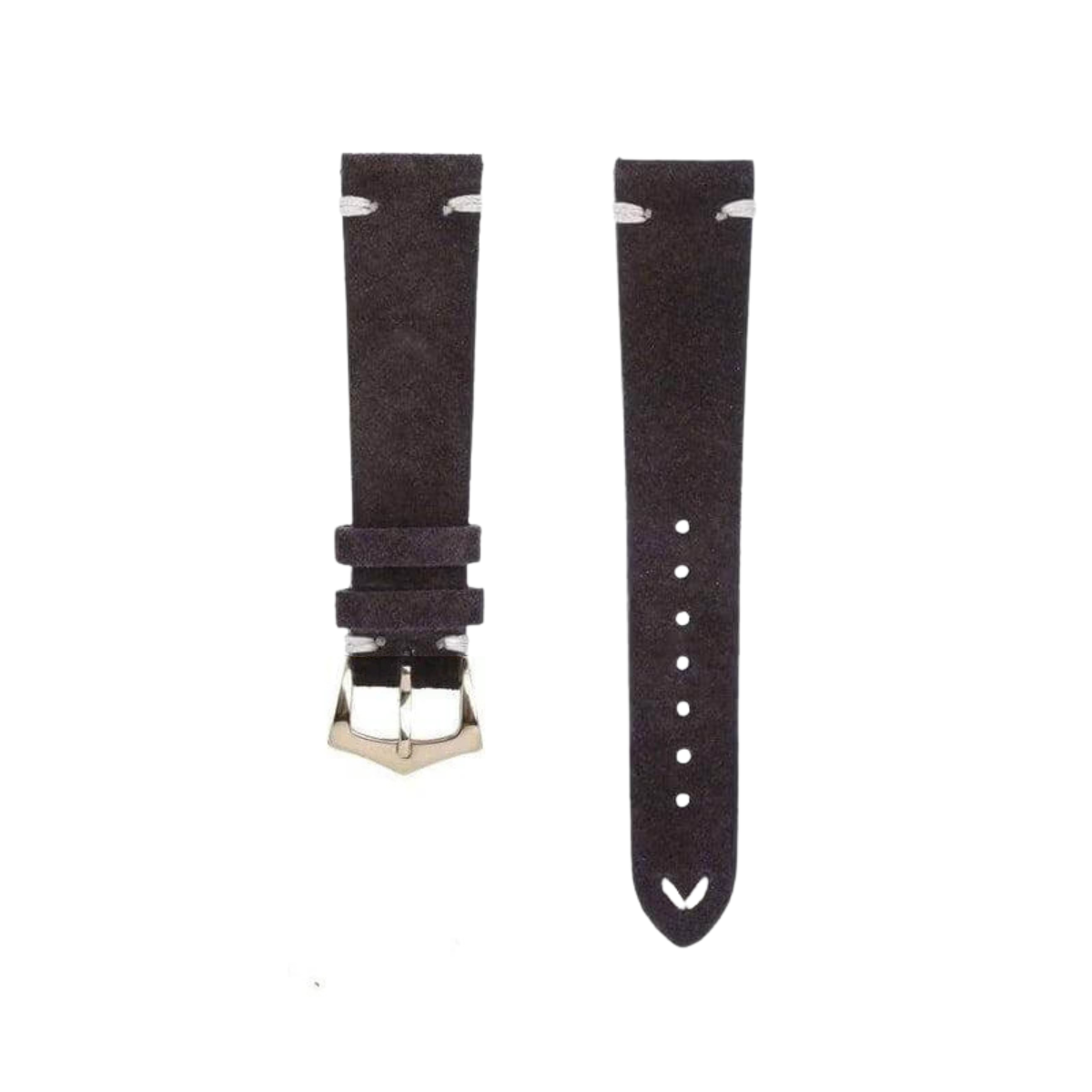 Uhrenarmband aus dunkelbraunem Wildleder im Vintage-Stil