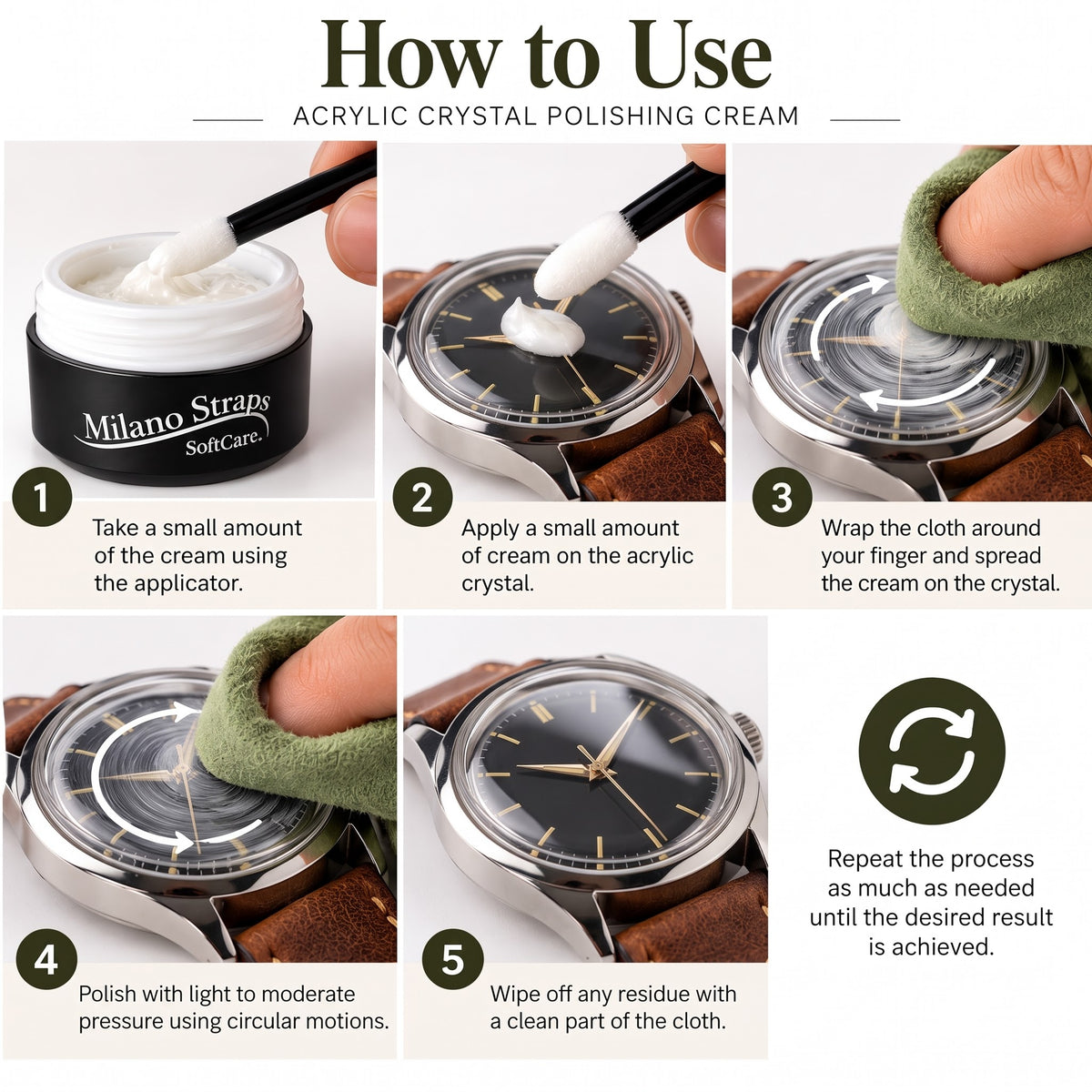 Acrylic Watch Crystal Polish Restoration Cream for Light Scratches Removal