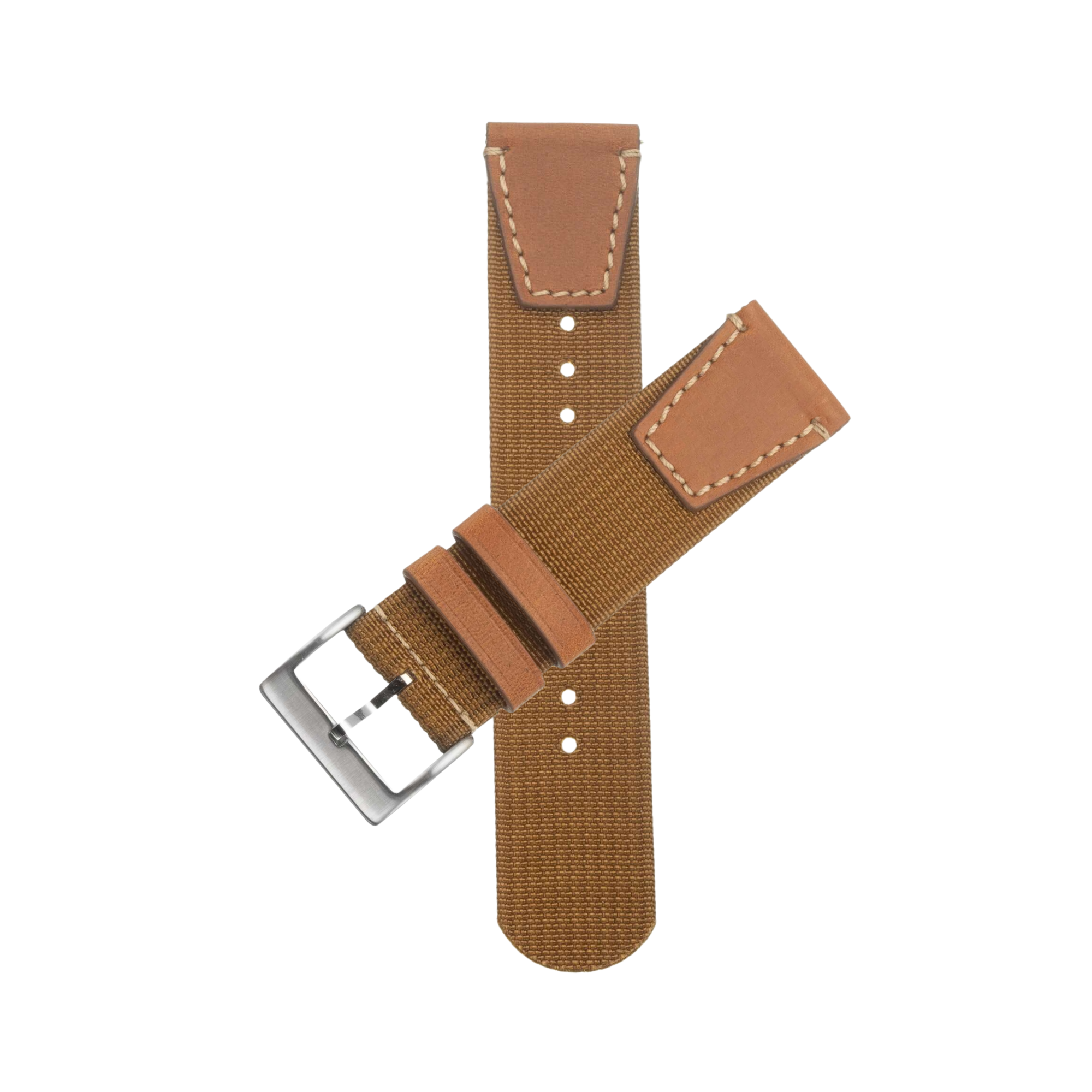Apple Watch Leather Nylon Military Khaki Band