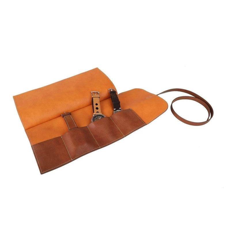 Leather Watch Roll 4 Watches - Watch Rolls- Milano Straps
