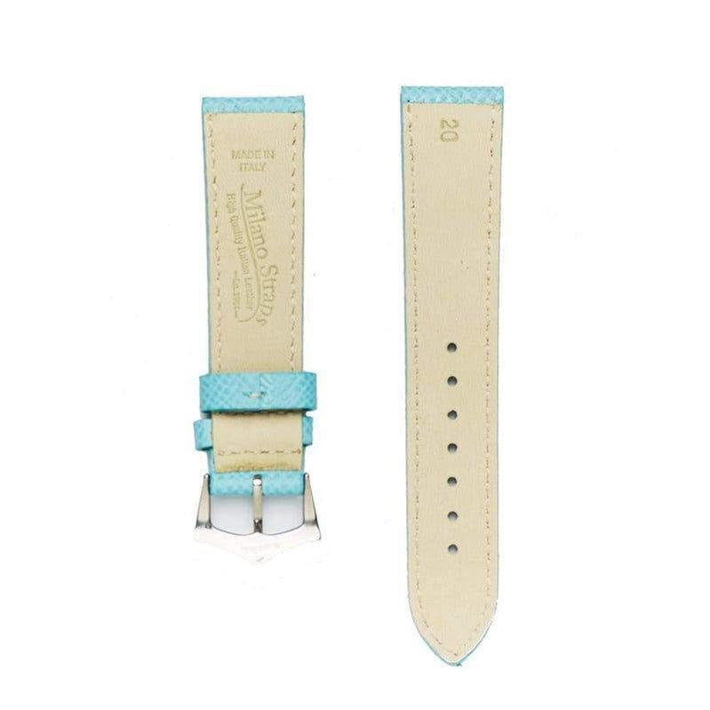 Light Blue Epsom Leather Watch Strap - Leather strap- Milano Straps