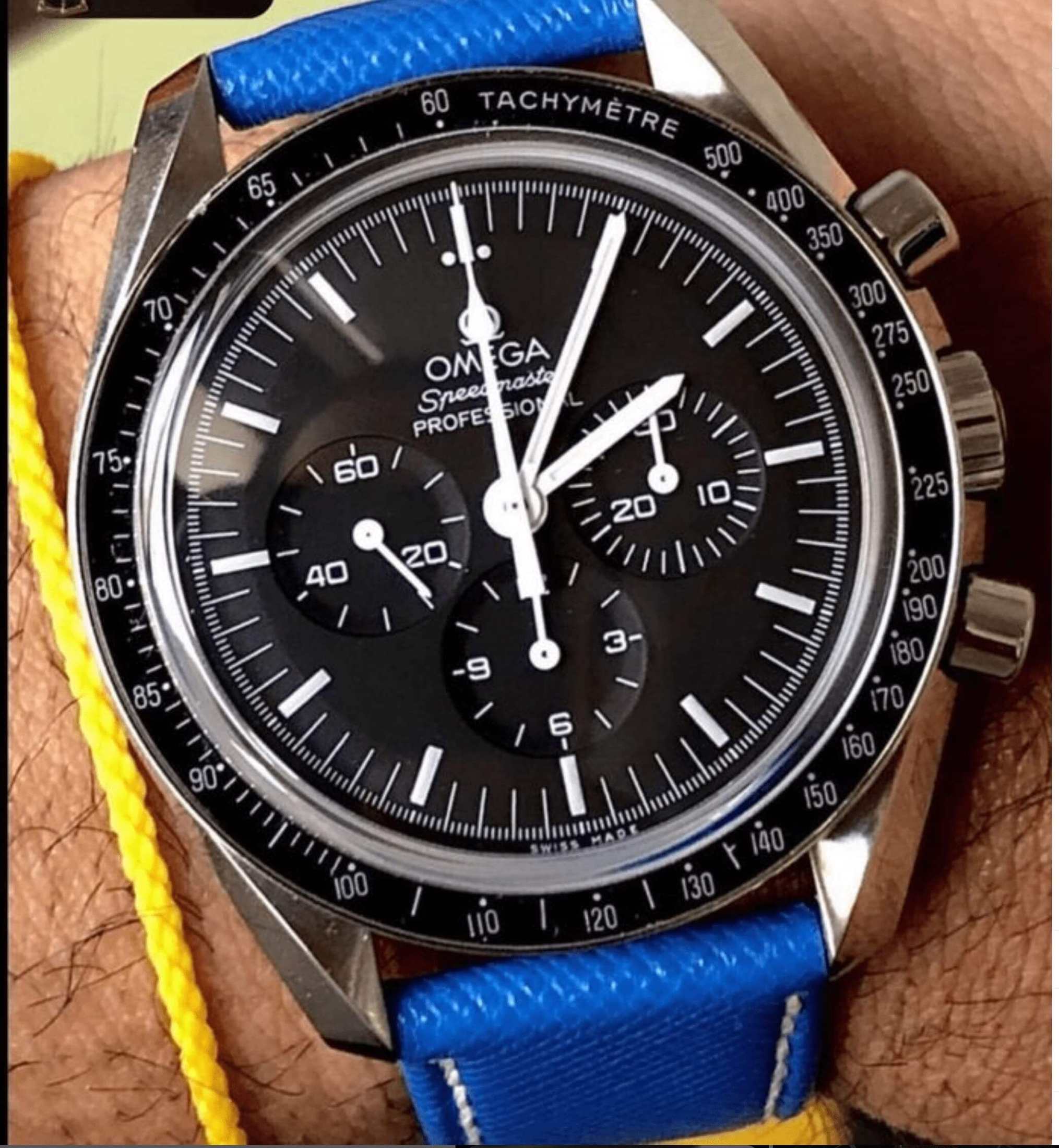 Light Blue Saffiano Folded Edge White Stitches Watch Strap - Leather strap- Milano Straps