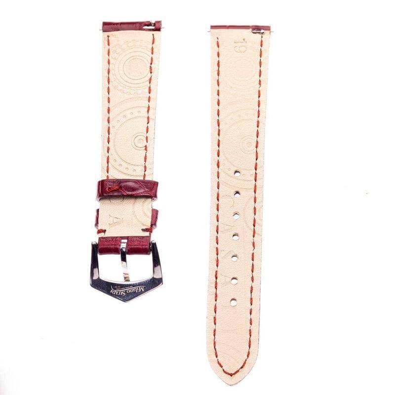 Matt Burgundy Alligator Watch Strap - Alligator Strap- Milano Straps
