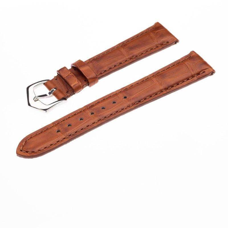 Matt Cognac Alligator Watch Strap - Alligator Strap- Milano Straps