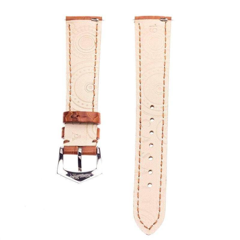 Matt Cognac Alligator Watch Strap - Alligator Strap- Milano Straps
