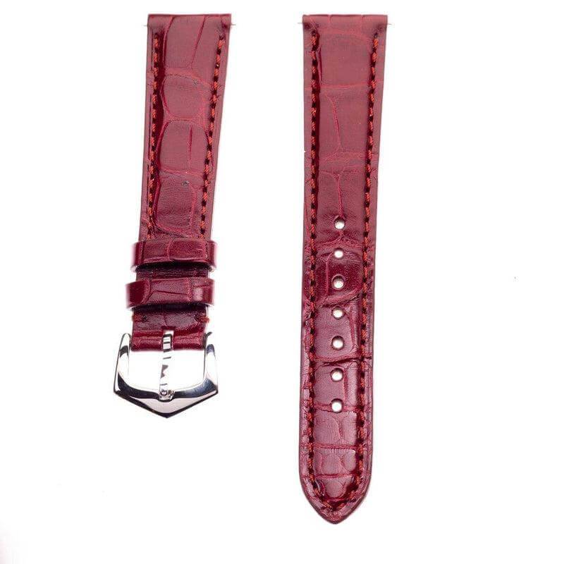 Millenium Burgundy Alligator Watch Strap - Alligator Strap- Milano Straps