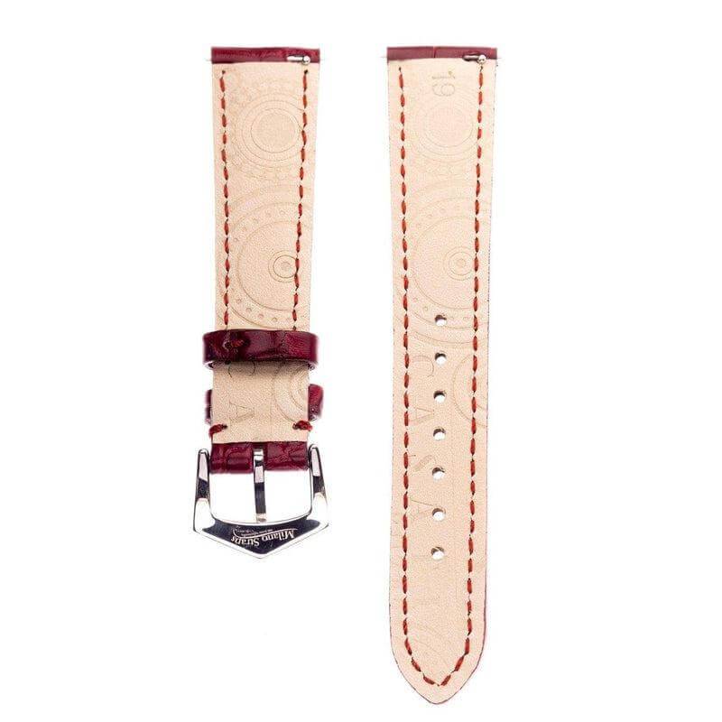 Millenium Burgundy Alligator Watch Strap - Alligator Strap- Milano Straps