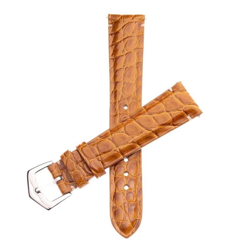 Leather crocodile watch clearance strap