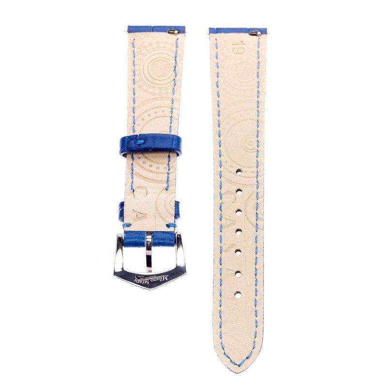 Millenium Light Blue Alligator Watch Strap - Alligator Strap- Milano Straps