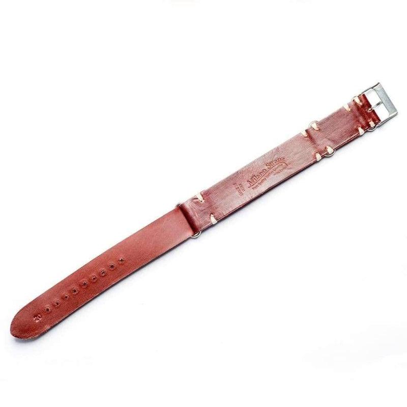 Military Leather Burgundy Italian Leather Strap - Military Watch Strap- Milano Straps