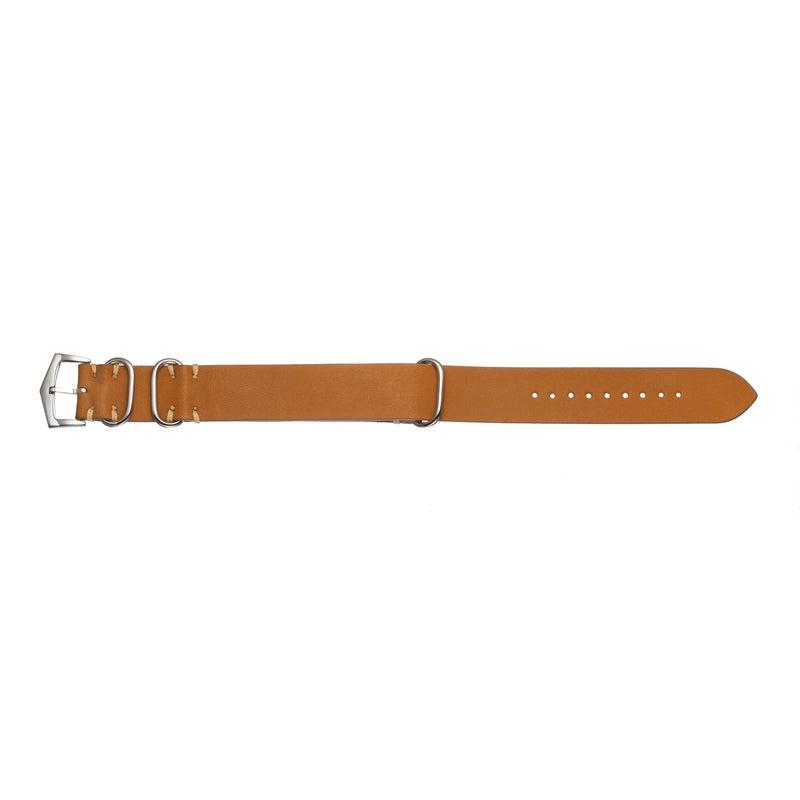 Military Natural Italian Leather Watch Strap showcasing durable craftsmanship and classic style for timeless elegance.