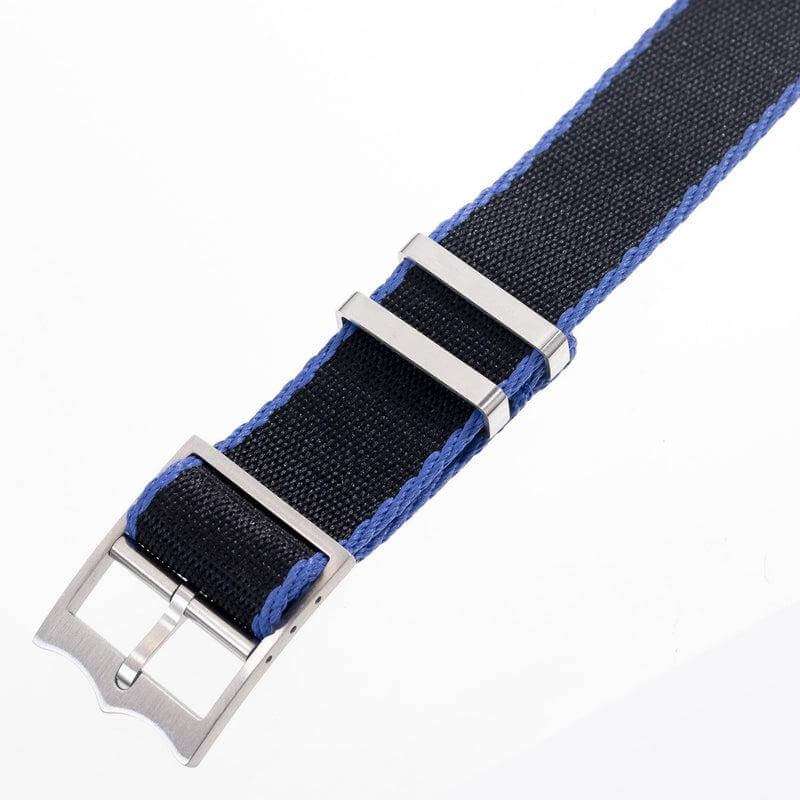 Eco-Friendly Nylon Military Watch Strap - Blue- Single Pass - Recycled Military Watch Straps- Milano Straps