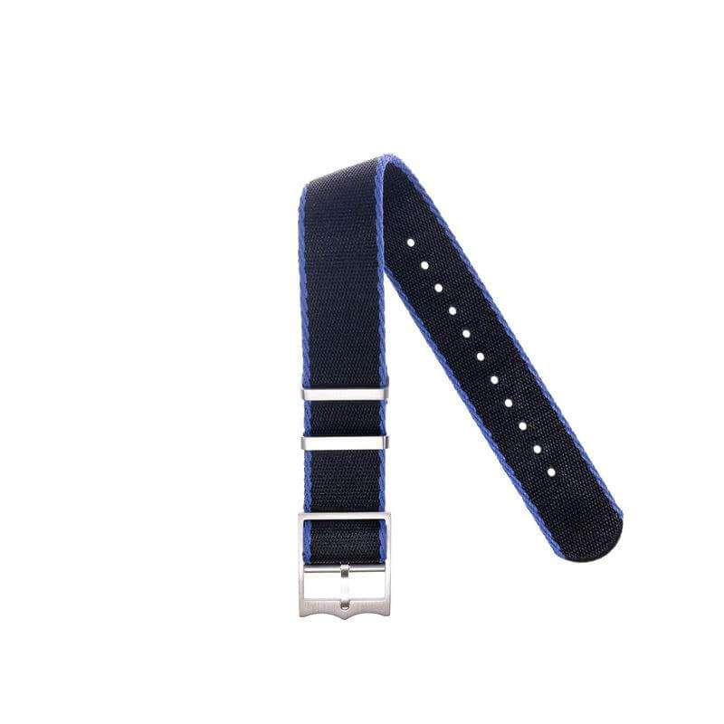 Eco-Friendly Nylon Military Watch Strap - Blue- Single Pass - Recycled Military Watch Straps- Milano Straps