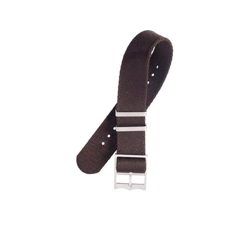 Eco-Friendly Nylon Military Watch Strap Watch Strap Black- Single Pass - Recycled Military Watch Straps- Milano Straps
