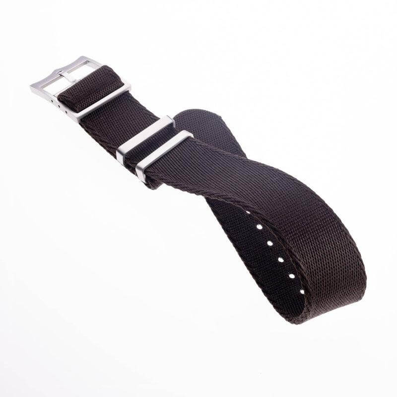 Eco-Friendly Nylon Military Watch Strap Watch Strap Black- Single Pass - Recycled Military Watch Straps- Milano Straps