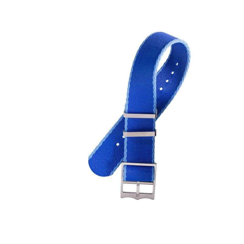 Eco-Friendly Nylon Military Watch Strap Watch Strap Blue - Light Blue - Single Pass - Recycled Military Watch Straps- Milano Straps