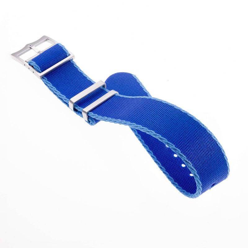 Eco-Friendly Nylon Military Watch Strap Watch Strap Blue - Light Blue - Single Pass - Recycled Military Watch Straps- Milano Straps