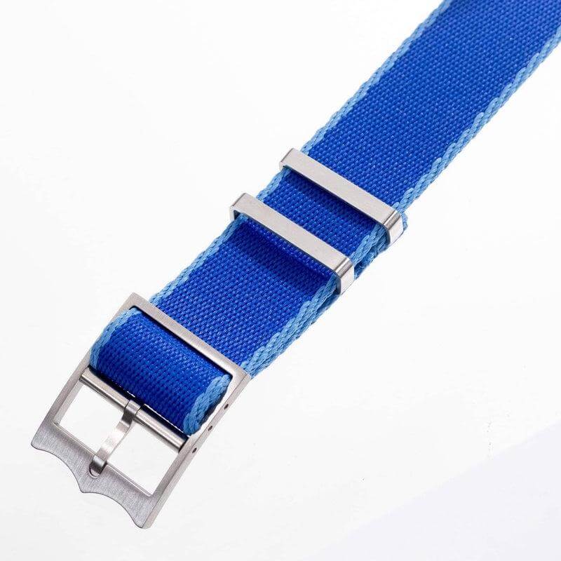 Eco-Friendly Nylon Military Watch Strap Watch Strap Blue - Light Blue - Single Pass - Recycled Military Watch Straps- Milano Straps