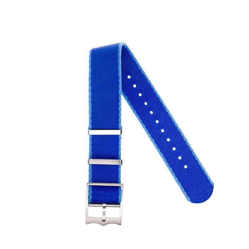 Eco-Friendly Nylon Military Watch Strap Watch Strap Blue - Light Blue - Single Pass - Recycled Military Watch Straps- Milano Straps