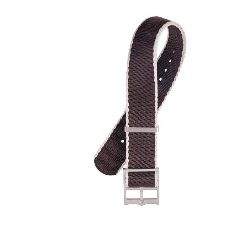 Eco-Friendly Nylon Military Watch Strap Brown Ecru- Single Pass - Recycled Military Watch Straps- Milano Straps