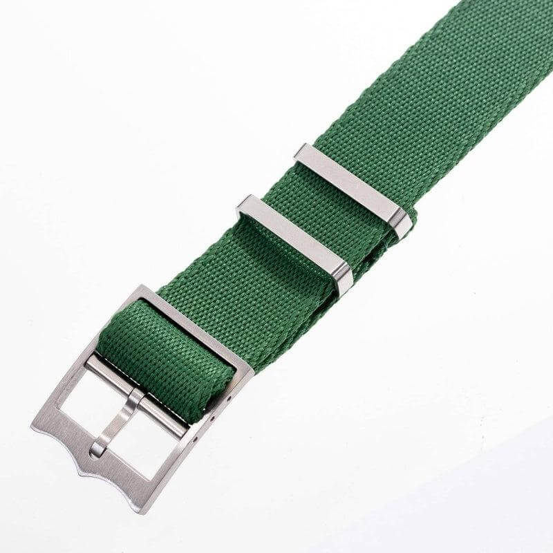 Eco-Friendly Nylon Military Watch Strap Watch Strap Green - Single Pass - 100% Eco-Friendly - Recycled Military Watch Straps- Milano Straps