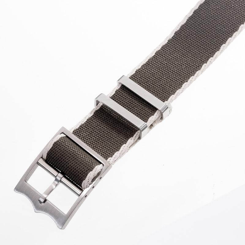 Eco-Friendly Nylon Military Watch Strap Military Green - Ecru- Single Pass - Recycled Military Watch Straps- Milano Straps