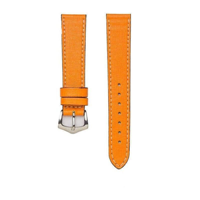 Orange Saffiano Leather Watch Strap - Leather strap- Milano Straps