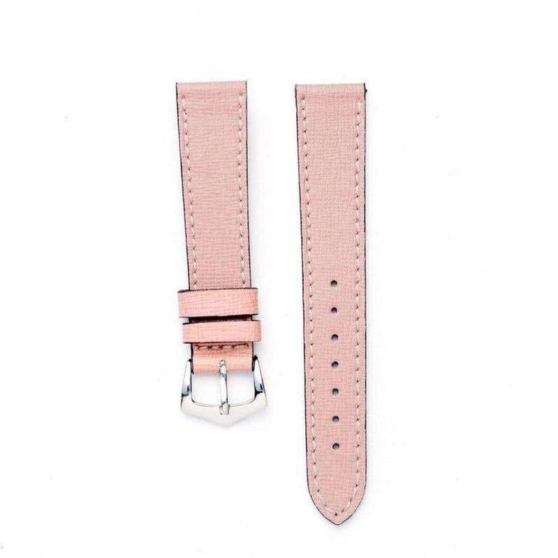 Pink Saffiano Leather Watch Strap - Leather strap- Milano Straps