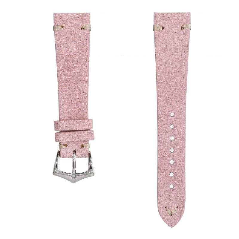 Pink Suede Vintage Leather Watch Strap - Suede strap- Milano Straps