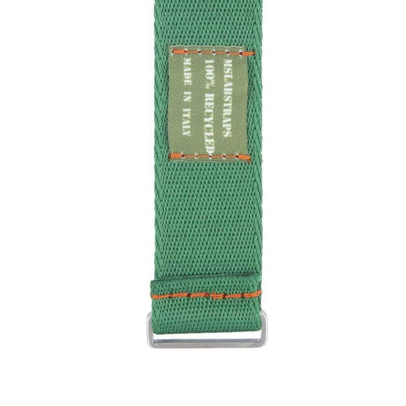 Eco-Friendly Nylon Military Watch Strap - Green Orange Stitches - Recycled NATO straps- Milano Straps
