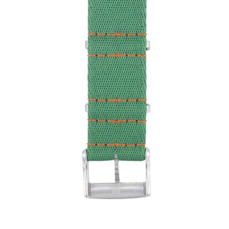 Eco-Friendly Nylon Military Watch Strap - Green Orange Stitches - Recycled NATO straps- Milano Straps