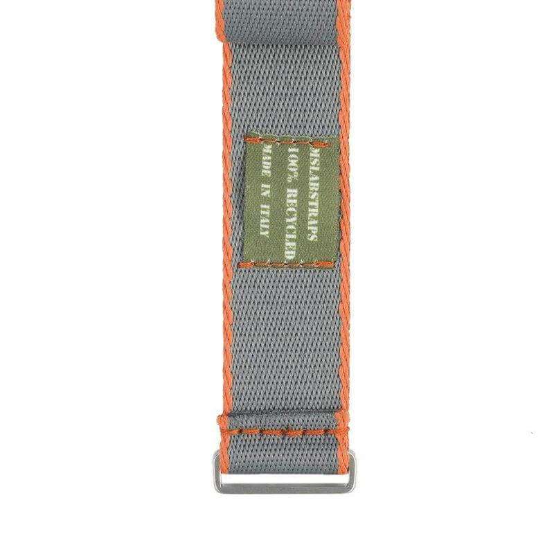 Eco-Friendly Nylon Military Watch Strap -  Grey Orange Borders - Recycled NATO straps- Milano Straps