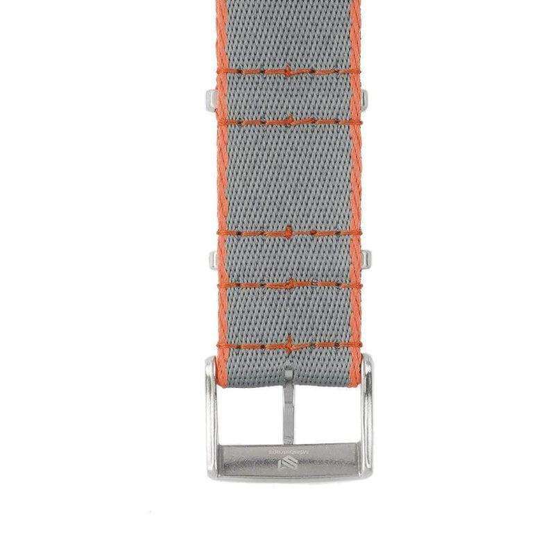 Eco-Friendly Nylon Military Watch Strap -  Grey Orange Borders - Recycled NATO straps- Milano Straps