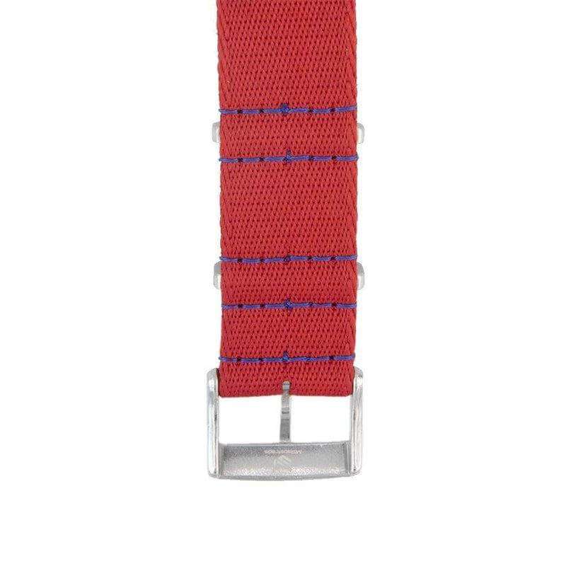 Eco-Friendly Nylon Military Watch Strap -  Red Blue Stitches - Recycled NATO straps- Milano Straps
