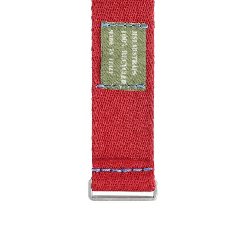 Eco-Friendly Nylon Military Watch Strap -  Red Light Blue Stitches - Recycled NATO straps- Milano Straps