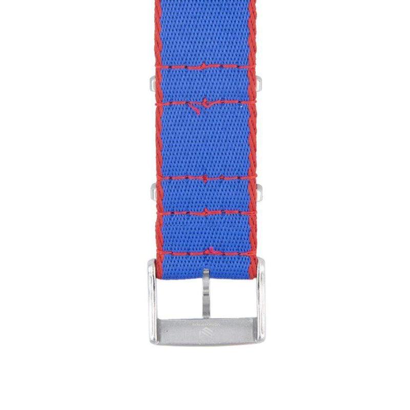 Eco-Friendly Nylon Military Watch Strap -  Royal Blue Red Borders - Recycled NATO straps- Milano Straps