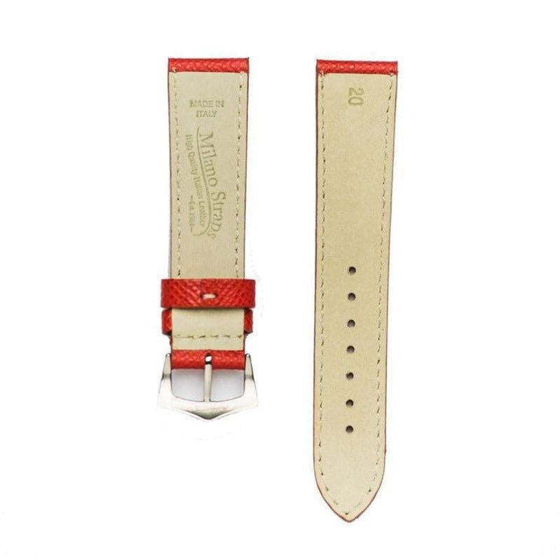 Red Epsom Leather Watch Strap - Leather strap- Milano Straps