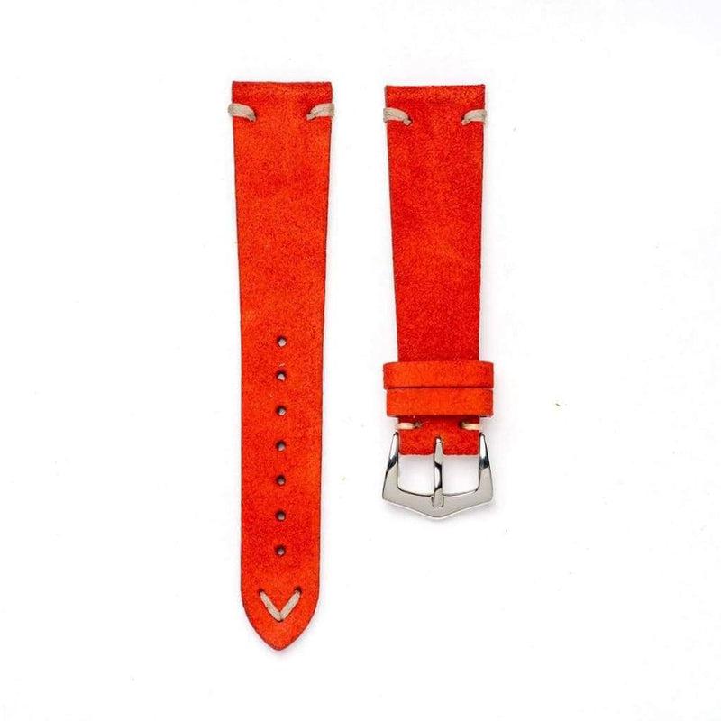 Red Suede Vintage Leather Watch Strap - Suede strap- Milano Straps