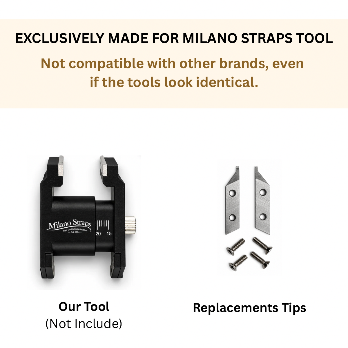Replacement Tips for Milano Straps Watch Bracelet & Strap Removal Tool – Includes Screws