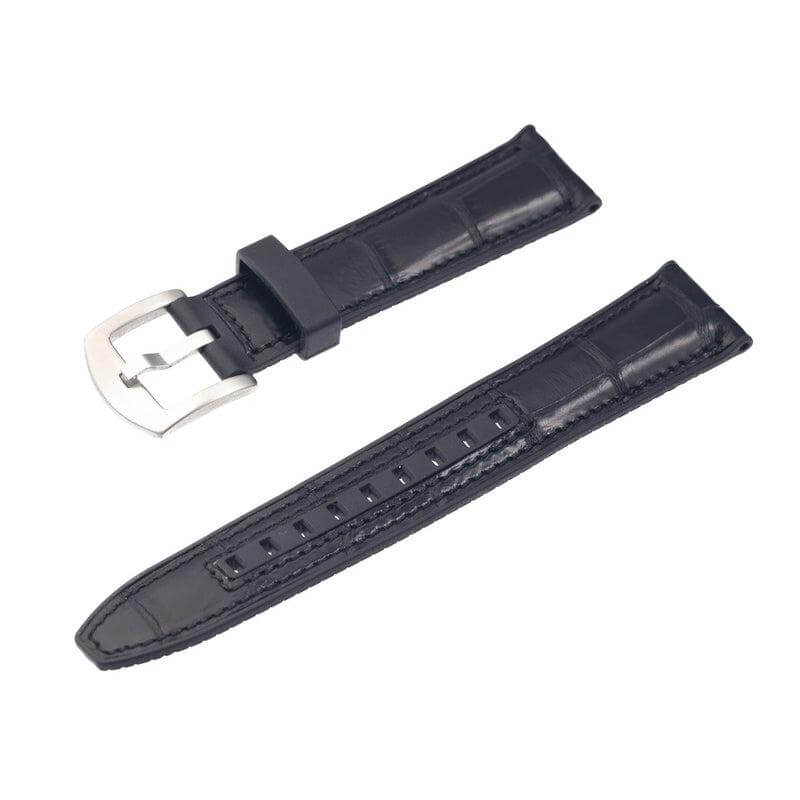 Rubber Black Alligator Watch Band - Rubber Strap- Milano Straps
