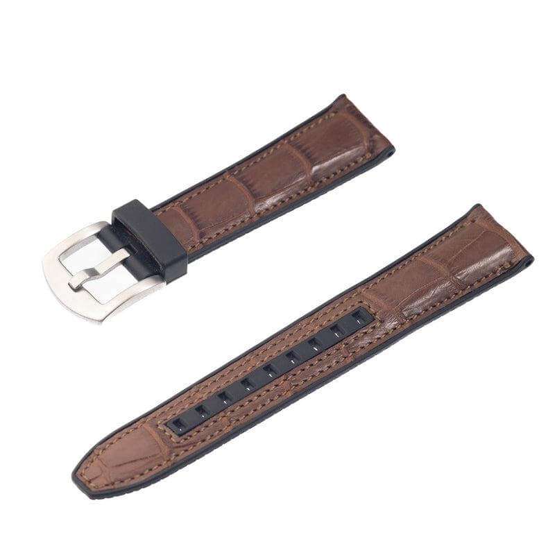 Rubber Brown Alligator Watch Band - Rubber Strap- Milano Straps