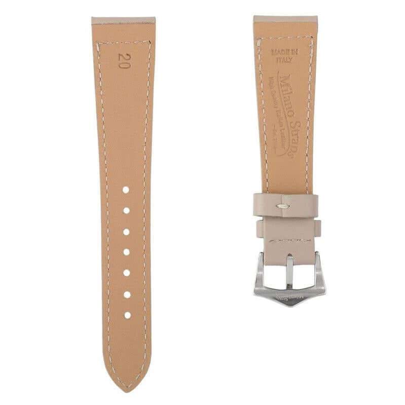 Taupe Calfskin Leather Watch Strap - Leather strap- Milano Straps