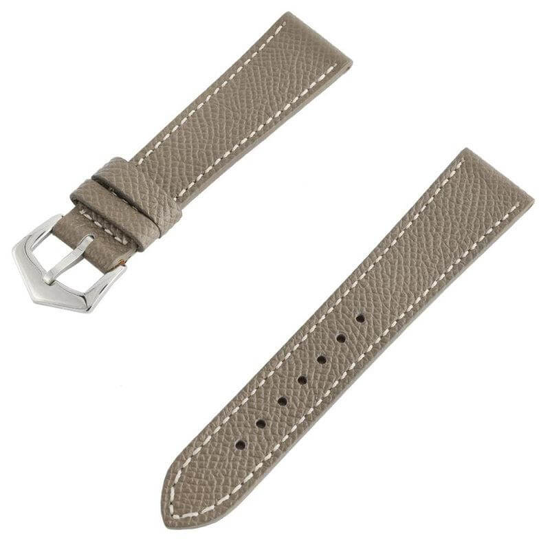 Taupe Hammered Calfskin Ecru Stitches Watch strap - Leather strap- Milano Straps