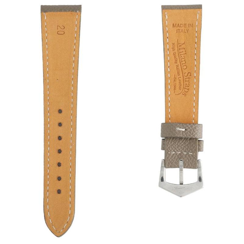 Taupe Hammered Calfskin Ecru Stitches Watch strap - Leather strap- Milano Straps