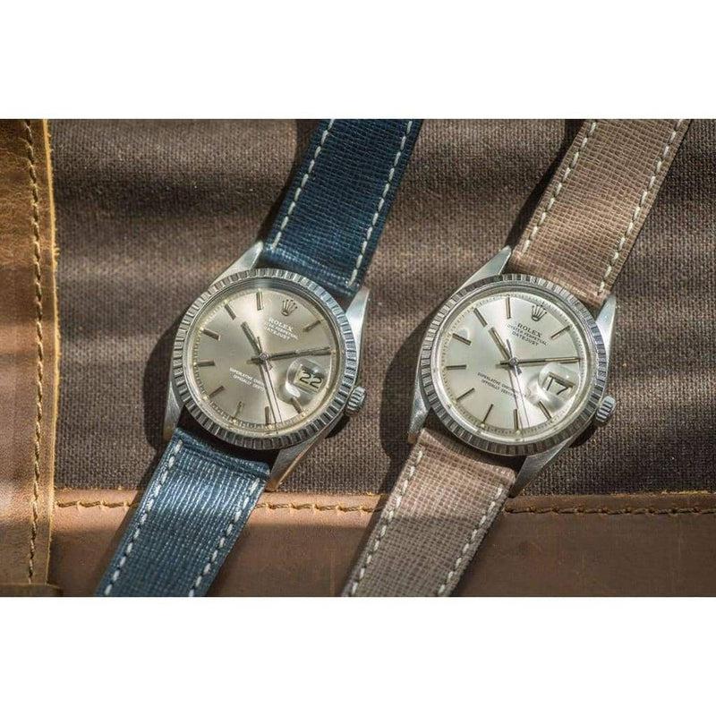 Taupe Saffiano  Leather Watch Strap -Taupe - Leather strap- Milano Straps