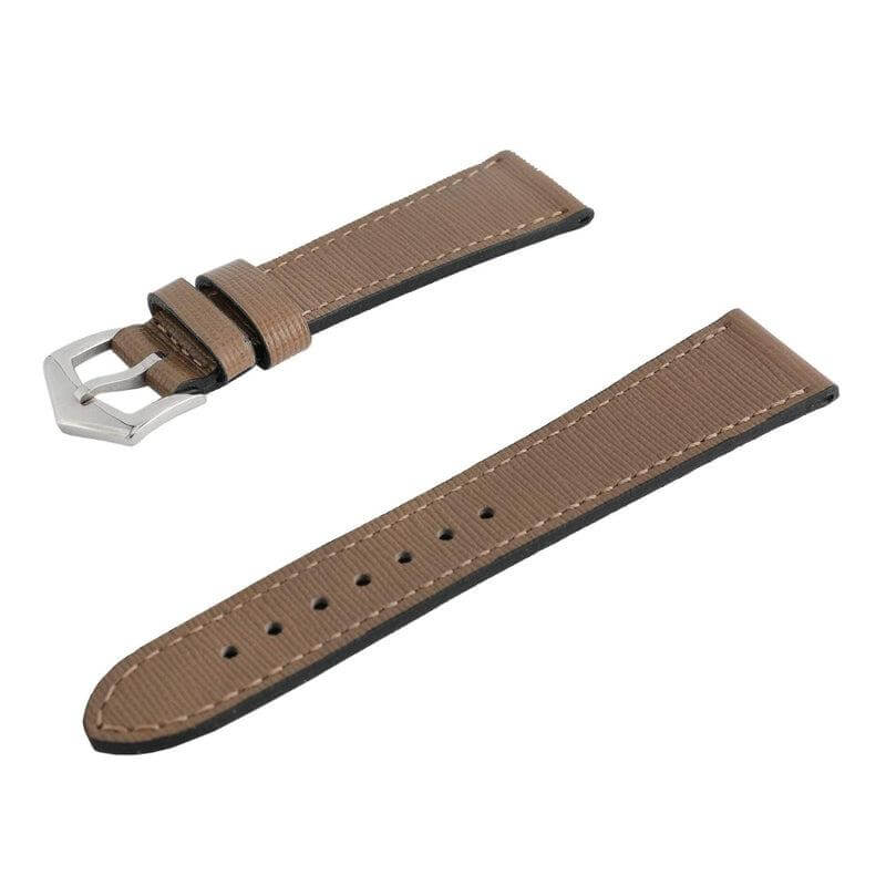 Taupe Saffiano Leather Watch Strap - Taupe Color - Leather strap- Milano Straps
